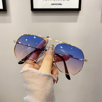 Net red sunglasses male ins street shot retro glasses female sun glasses big frame star with eye 2021 New Tide