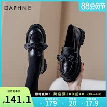 Daphne thick-soled loafers womens summer 2021 new bow single shoes British style small leather shoes womens Japanese jk shoes