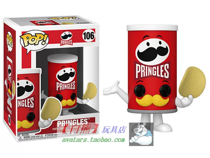 Фанко POP Фигурка Pin Pin Port Car Chip PRINGLES Бар Модель куклы Без еды PRINGLES БАНКА