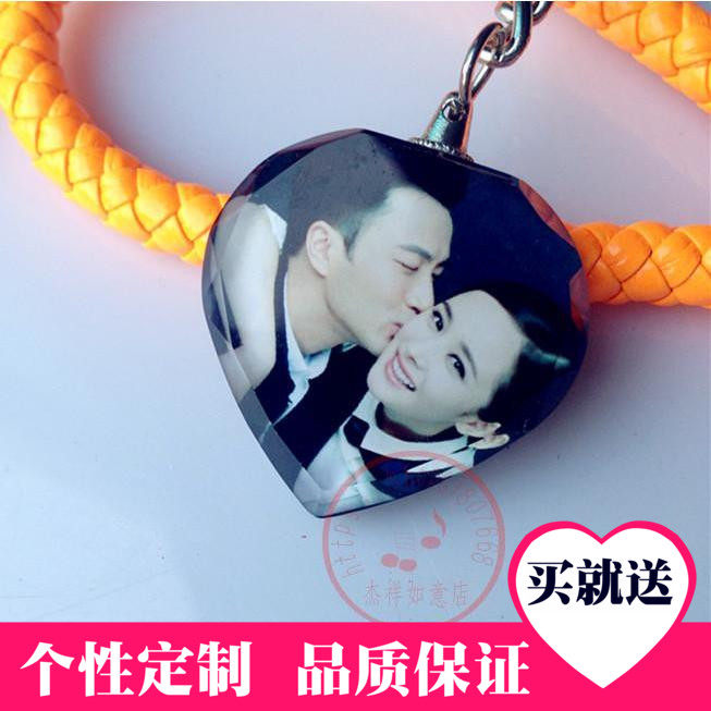 Bifacial Diy Personality Customized Photo Key Buttons Male And Female Couples Gift Graduation Memorial Creative Minimalist Heart Shaped Buckle