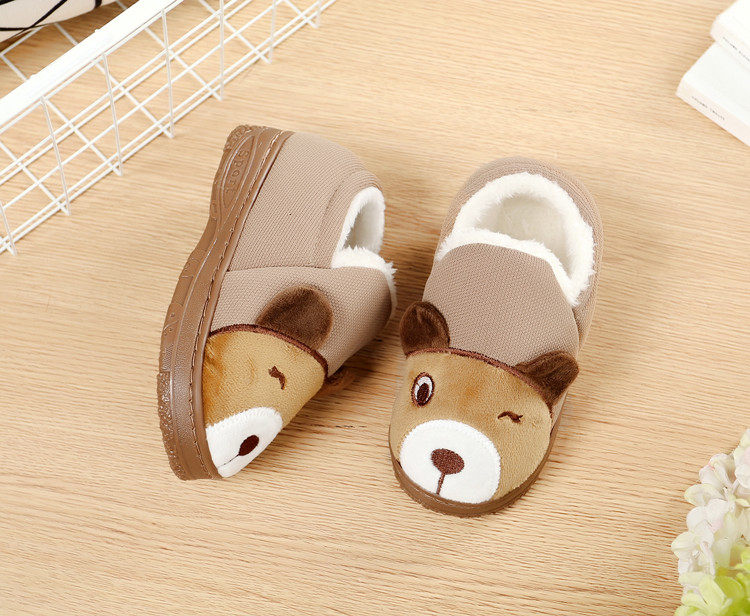 Pantoufles enfants en suède pour hiver - semelle caoutchouc - Ref 986476 Image 14