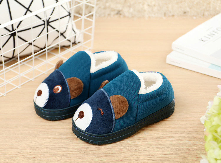 Pantoufles enfants en suède pour hiver - semelle caoutchouc - Ref 986476 Image 16