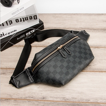 ins running bag men and women 2020 new Plaid Harajuku students sports chest bag tide Korean version of Wild check small satchel