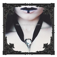 British Genuine Alchemy P736 Rabeschadel Tin Crow Skull Bird Head Necklace Choker