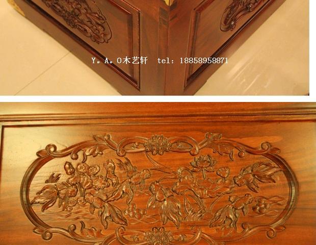 Mu Yi Xuan có hơn một năm tuổi bọc góc hộp gỗ hộp quần áo thư pháp cổ và hộp tranh cưới hộp gỗ Dongyang khắc - Cái hộp thùng gỗ