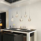 Modern Simple and Personalized Creative Stainless Steel Pendant Light Square Crystal Light Bar Restaurant Light Diamond Crystal Chandelier
