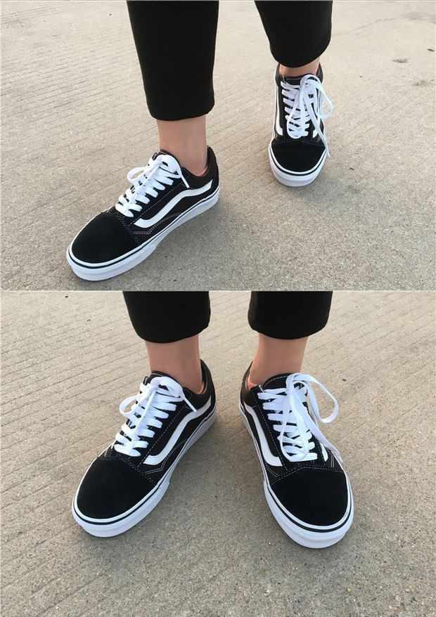 Vans OLD SK School thấp để giúp màu đen và trắng rượu vang cổ điển màu đỏ xanh nam và nữ giày sneaker