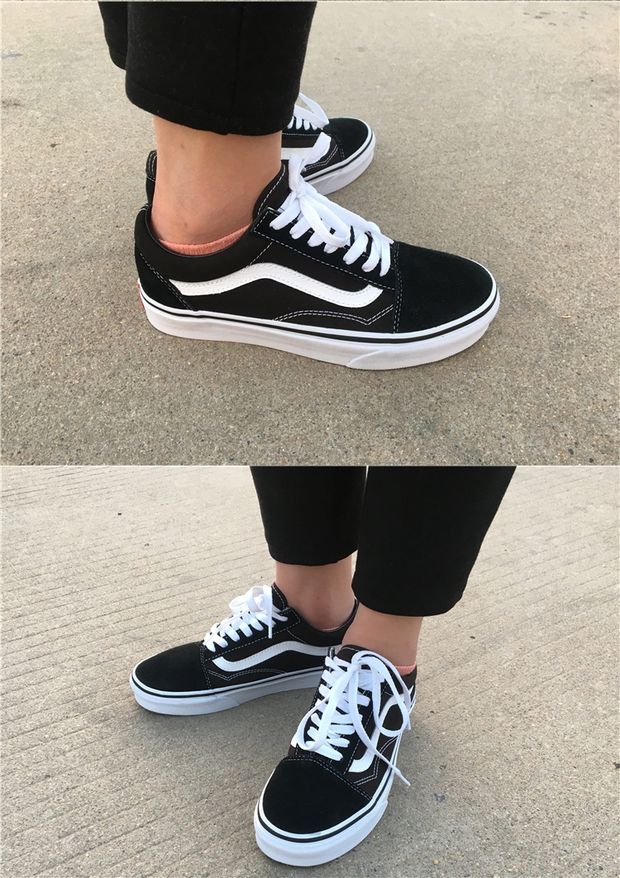 Vans OLD SK School thấp để giúp màu đen và trắng rượu vang cổ điển màu đỏ xanh nam và nữ giày sneaker
