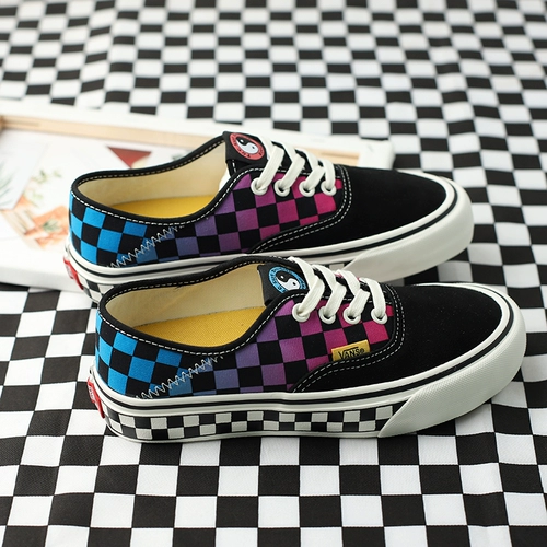 Vans, шахматы, тканевые кроссовки подходит для мужчин и женщин для отдыха, градиент, принт, 5G
