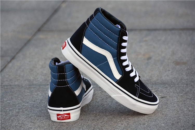 Vans cao để giúp SK8-HI cổ điển thấp để giúp OLD SKOOL màu xanh hải quân nam và nữ giày vải thường giày the thao nam hàng hiệu