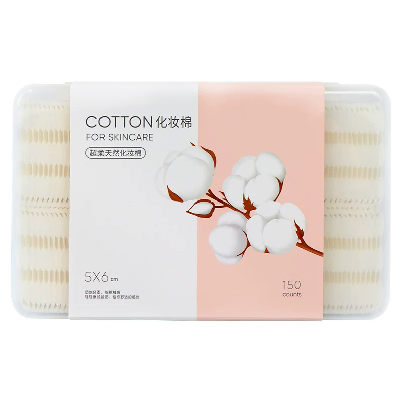 Miniso, soft organic wet cotton pads, cotton wipes for face, 150 pieces