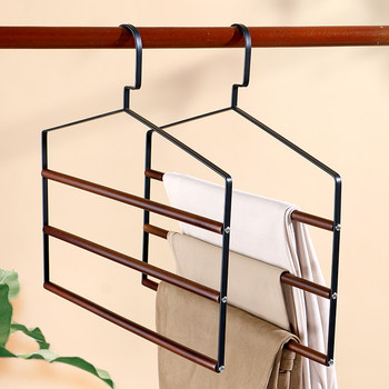 Special clothes hanger for hanging pants multi-layer household traceless