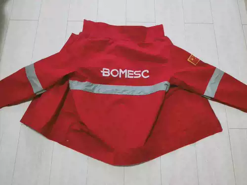 Хлопковый комбинезон, красный демисезонный светоотражающий пуховик, защита от ожогов