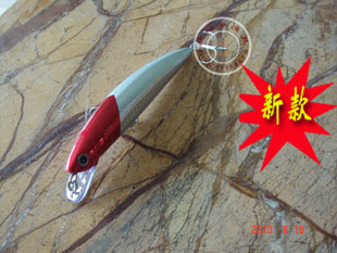 Sea Bass Killer Classic Red Head Silver Height Reflective VMC Hook Ultra Far Throw Surface Series Big Mino 14cm 24g