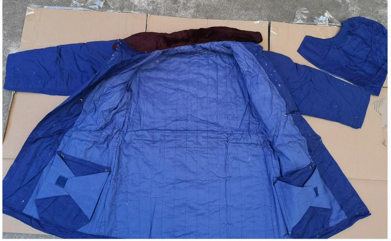 Blue Twill Polyester Coat Thermal Fleece and Cotton Winter Coat