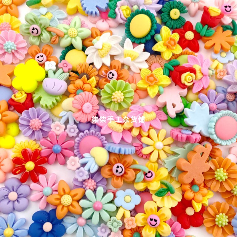 Resin Flower DIY Accessories Cream Glue Phone Case Material Kit Handmade Small Daisy Hair Accessories Hair Clip Large Size