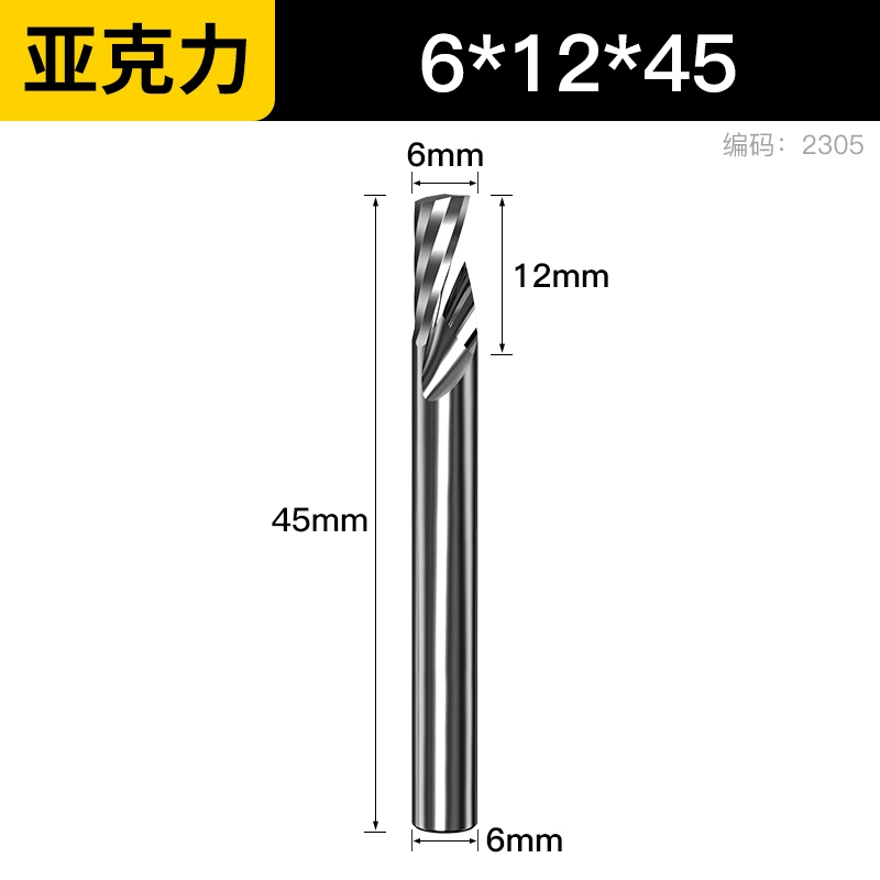 mũi khoan gạch 5/6/8nn mm nhập khẩu đơn cạnh xoắn ốc phay acrylic mật độ bảng gỗ chắc chắn cắt dao khắc máy công cụ mũi khoan gỗ tròn mũi khoan xuyên tường 