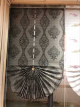 Shading fan-shaped roller blind European lifting curtain sunshade curtain bedroom living room study Louver fan-shaped roller blind