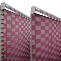 Wine red sky blue Louver checkered Shangri-La curtain plain sun sun protection office roller blinds finished product customization