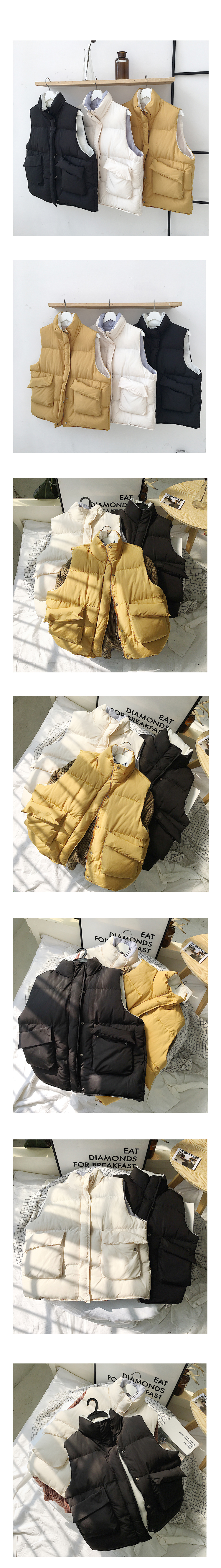 17 mùa thu và mùa đông chính đẩy vest vest Hồng Kông gió bông vest giản dị vest 311A-1-MJ01p70 áo len ba lỗ nam