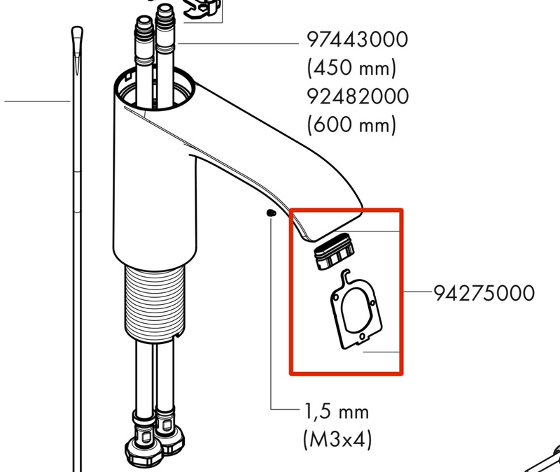 German Hansgrohe Basin Faucet Accessories 94275000 Aerator
