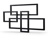 Italian minimalist style black oak scarf rack creative plaid decoration