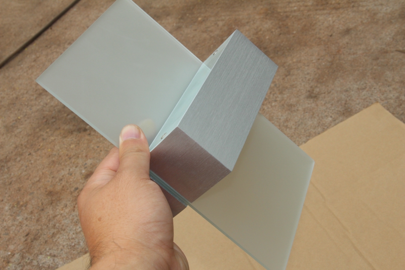 Glass LED wall lamp for the exit of the glass