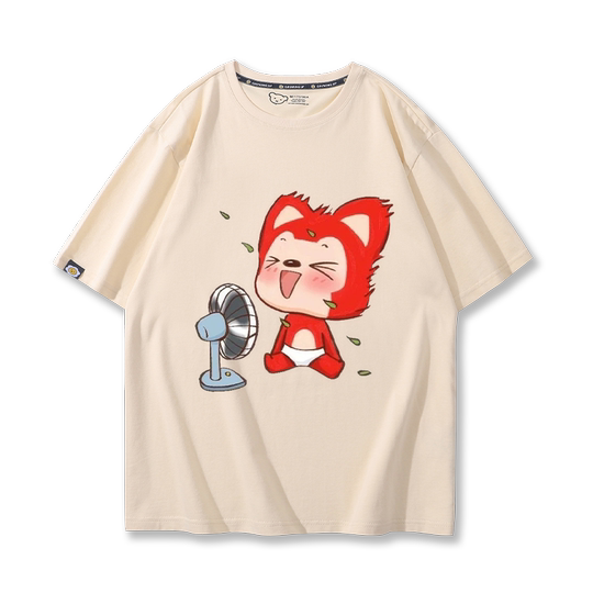 Ali Cartoon-Animation periphere Kurzarm-T-Shirts für Männer und Frauen, Teenager, sommerliche reine Baumwolle, trendige, lockere und vielseitige Halbarm-T-Shirts