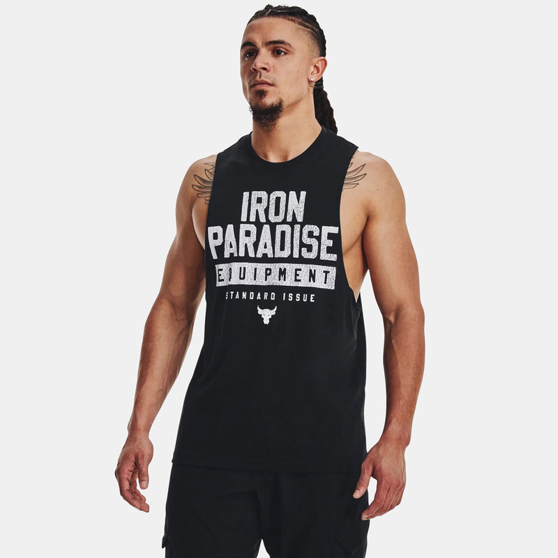 【Shoe Enthusiast】Ua under Armour Dwayne Johnson Bull Head Men's Loose Fit Fitness Training Tank Top 1377290-001