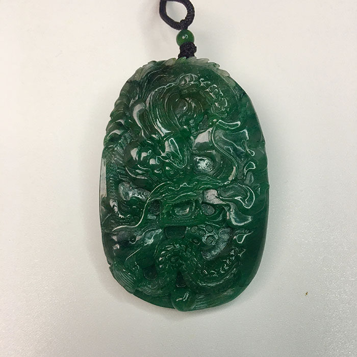 Unique Jade Pendant Dragon Superior Class Sky Blue Old Stock Natural Jade Dragon Walking World Men's Life Protection Solo Mountain Jade Pendant