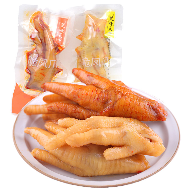 Chuwei Tianxia Crispy Chicken Feet 500g Lemon Flavor Spicy Flavor Crispy Braised Chicken Feet in Bulk