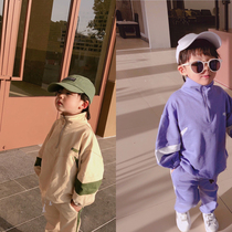 Broken size special spring children's sports suit men's tide Korean children's clothing loose coat plus sports pants