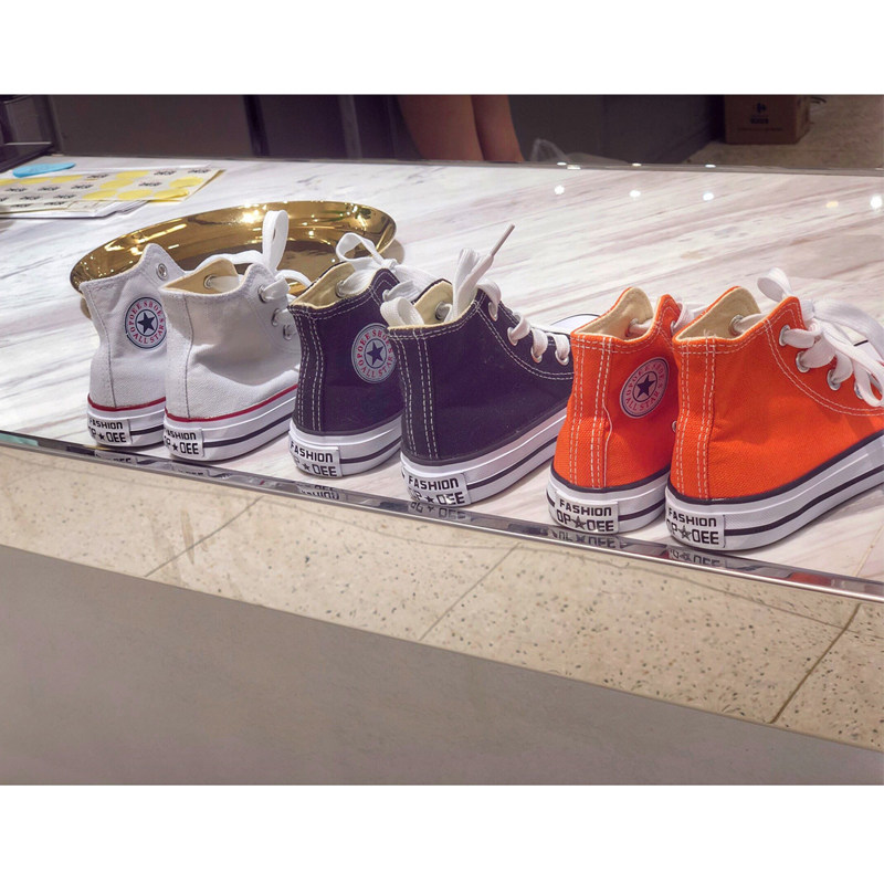 2022 autumn new style parent-child simple and versatile children's high-top canvas shoes neutral girls and boys casual shoes day