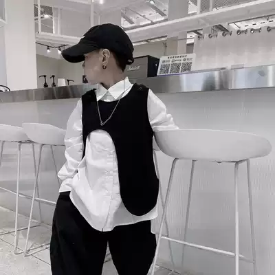 2021 autumn children's clothing new products Boys original children's shawl vest sleeveless vest long-sleeved shirt Western style