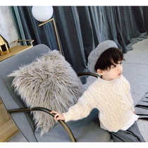 Wowo Original Homemade New Korean Twist Sweater Solid Color Spring and Winter Children's Wool Thickened Turtleneck for Boys and Girls