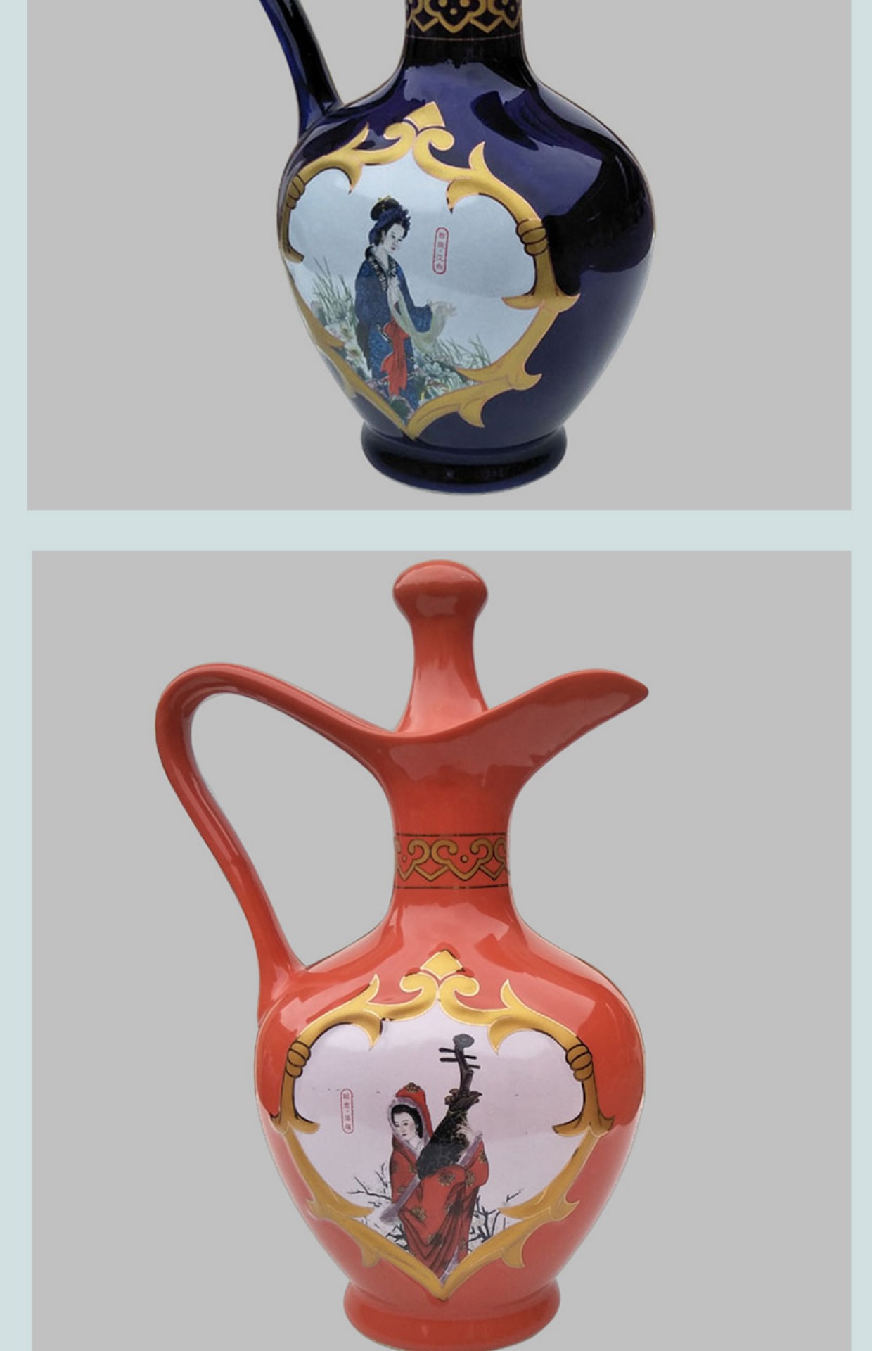 1 kg Jingdezhen bình gốm con dấu vòng chai rượu vang rỗng với bình rượu một pound để cài đặt bốn chai đẹp của phụ nữ dụng cụ khui rượu vang