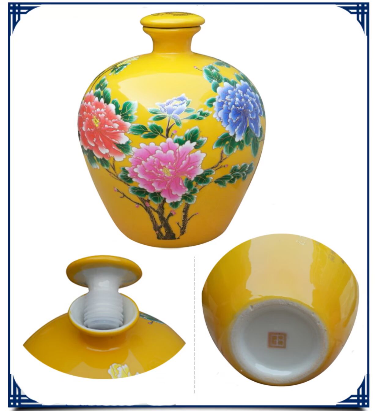 5 kg 10 kg 20 kg 30 kg 50 kg màu hoa mẫu đơn gốm rỗng bình thủy tinh - Rượu vang gia ly ruou vang