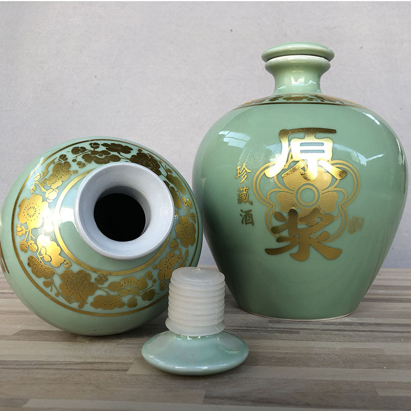 1 kg 2 kg 5 kg 10 kg miệng nhỏ có nắp đậy kín chai rượu bằng gốm rỗng bình đựng rượu vang vàng nguyên gốc bộ ly uống rượu vang