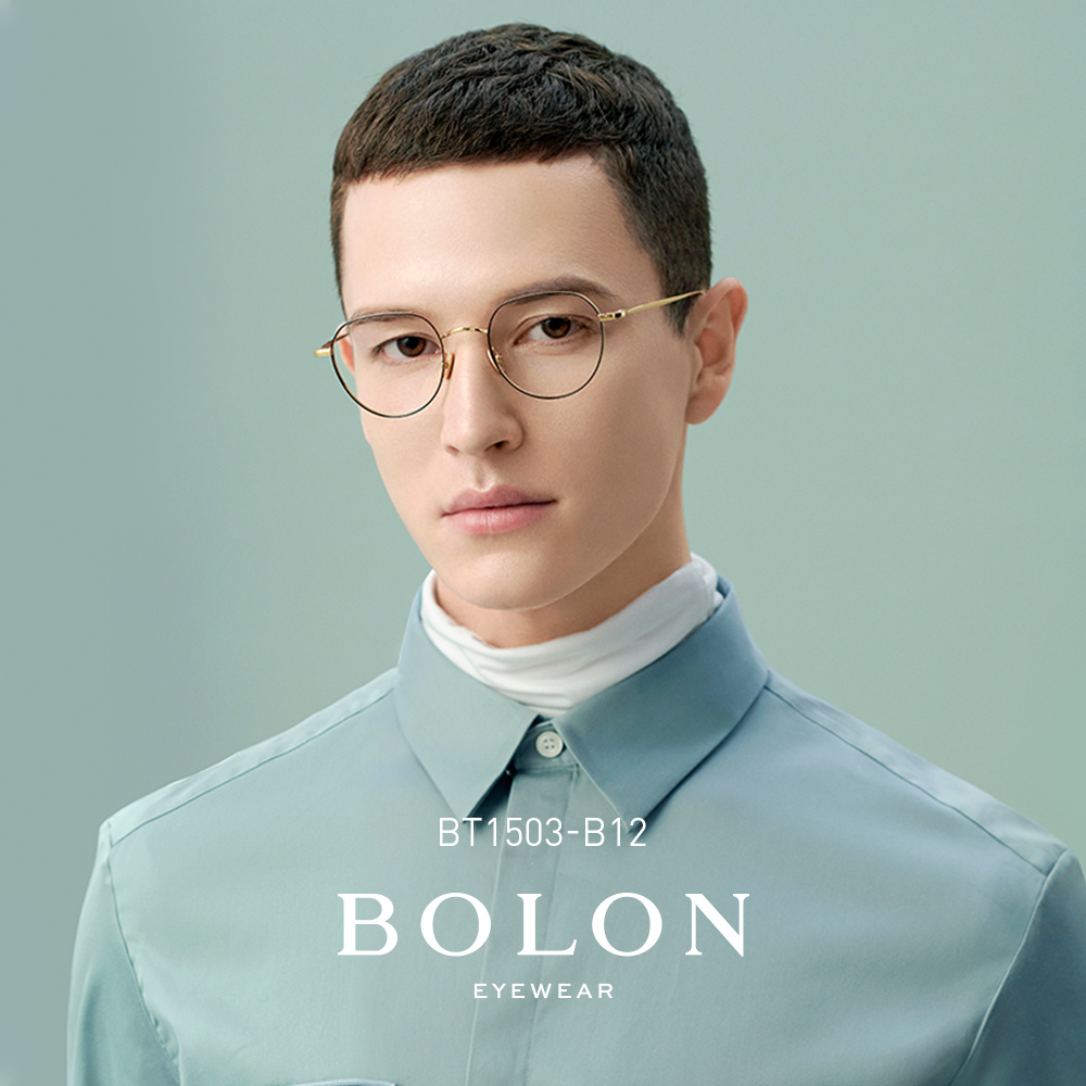 BOLON Tyrannosaurus myopia glasses round frame spectacle frame β titanium spectacle frame with anti-blue light frame BT1503