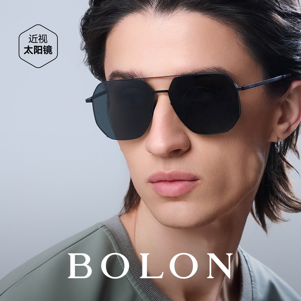 BOLON暴龙近视墨镜25新品飞行员偏光防晒带度数太阳镜男TCBL8121