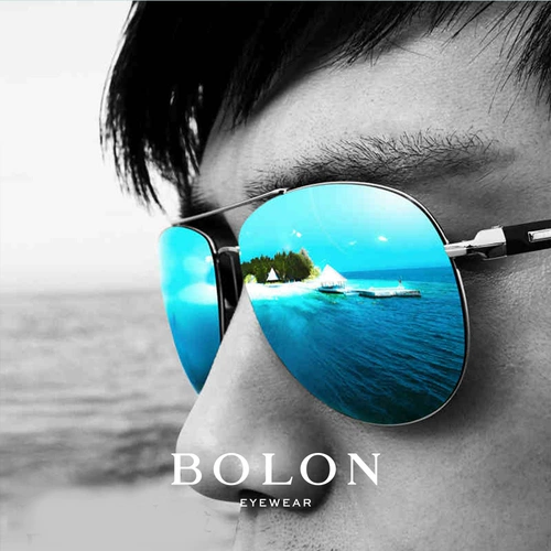 Bolon Tyrannosaurus Polarizer Color Sunglasses Мужские ретро -жабы зеркальные металлические солнцезащитные очки BL2362