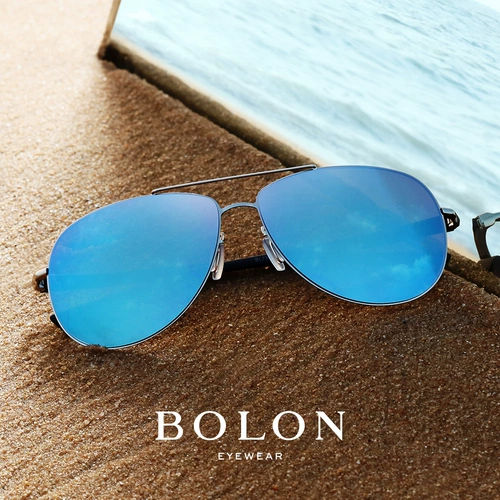 Bolon Tyrannosaurus Polarizer Color Sunglasses Мужские ретро -жабы зеркальные металлические солнцезащитные очки BL2362