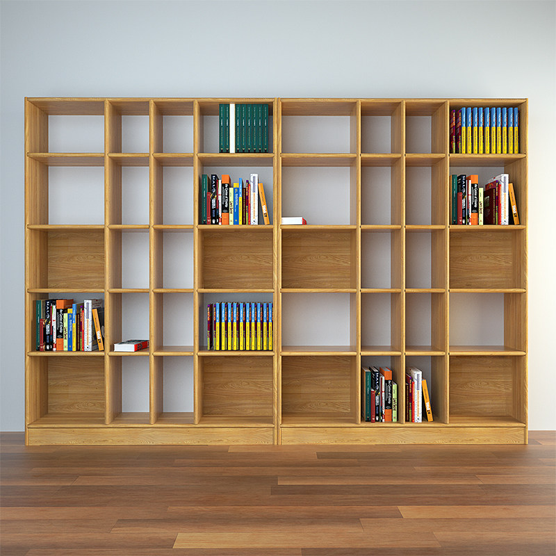 Solid wood logs on floor doing old minimalist storage portfolio New Chinese bookshelves Nordic bookshelves Disassembly and shipping