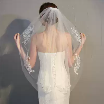 2020 new Korean bride short double-layer shape tour veil Xianmei wedding long tailing head yarn 151