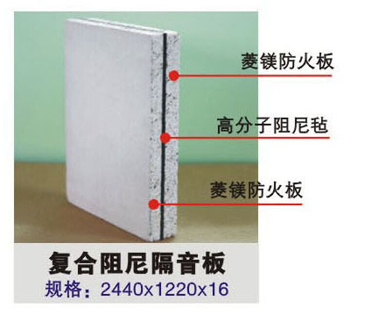 Glass magnesium sound insulation board composite damping sound insulation board glass magnesium fire board ktv bar fire retardant sound insulation board