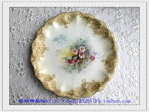 British special 1891-1902 Doulton Burslem hand painted Morning Glory forget-me-not enamel plate