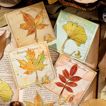 Leaf Metal Bookmark, Vintage Ginkgo Leaf Metal Leaf Bookmark, Exquisite Specimen Niche Gift to Reward Students