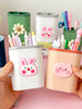Student multi-grid cartoon cute pen holder storage box multi-functional desktop organizer stationery pen bucket makeup brush storage box
