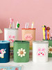 Student multi-grid cartoon cute pen holder storage box multi-functional desktop organizer stationery pen bucket makeup brush storage box