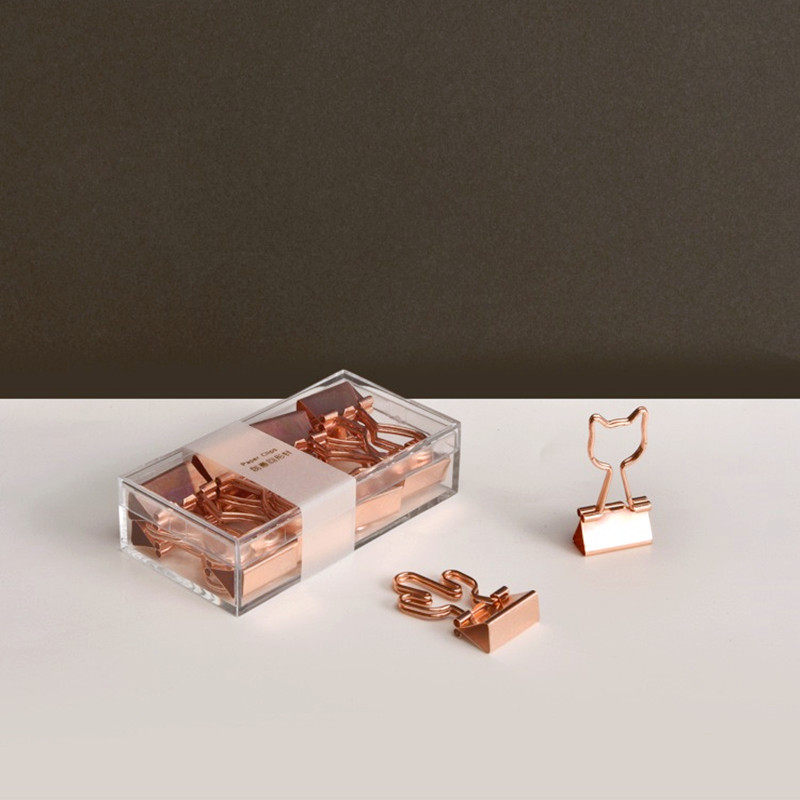 Cute clip stationery high-looking creative rose gold long tail clip small ticket holder swallowtail clip for office students
